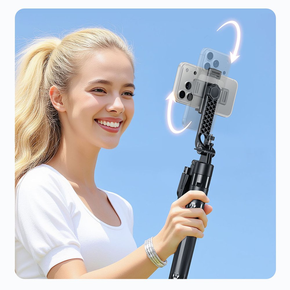 Orico SPN185 asmenukių lazda su 1/4” trikoju, telefonui ir kamerai, Bluetooth 5.2, 360° pasukimas – juoda - Image 12