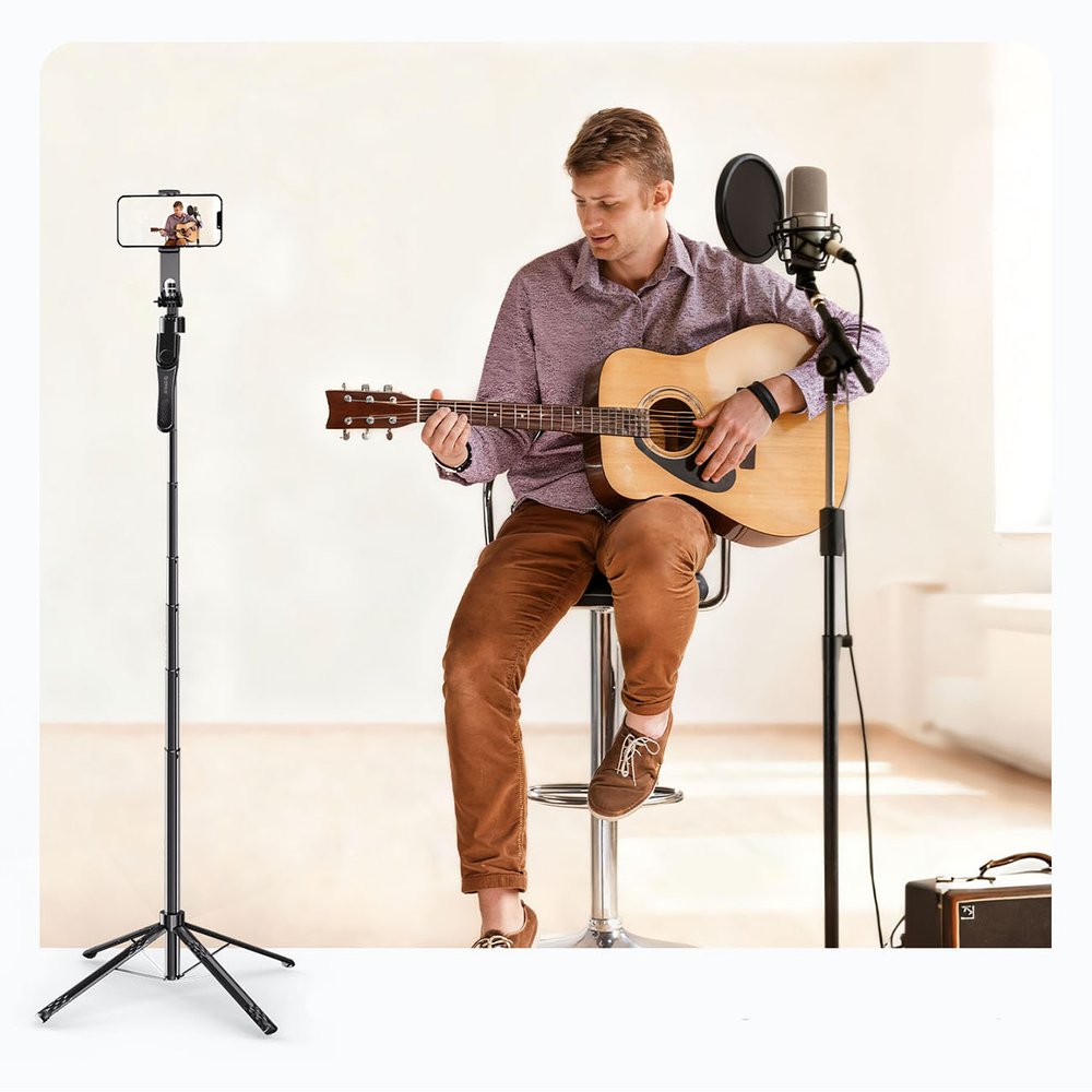 Orico SPN185 asmenukių lazda su 1/4” trikoju, telefonui ir kamerai, Bluetooth 5.2, 360° pasukimas – juoda - Image 14