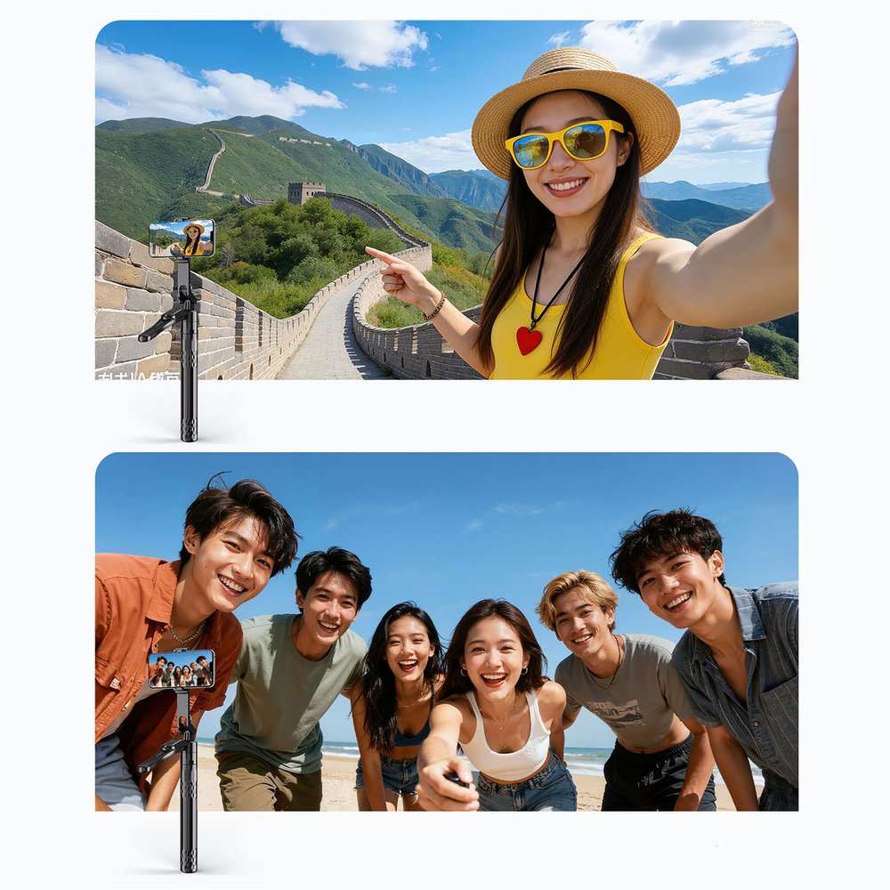 Orico SPN185 asmenukių lazda su 1/4” trikoju, telefonui ir kamerai, Bluetooth 5.2, 360° pasukimas – juoda - Image 15