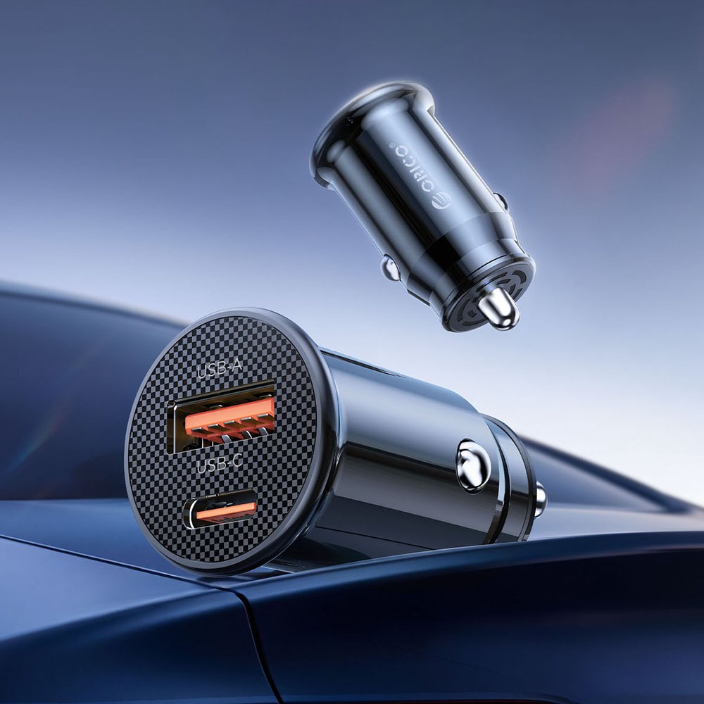 Orico PowerMini 30 W USB-C + USB-A automobilinis įkroviklis – juodas - Image 4