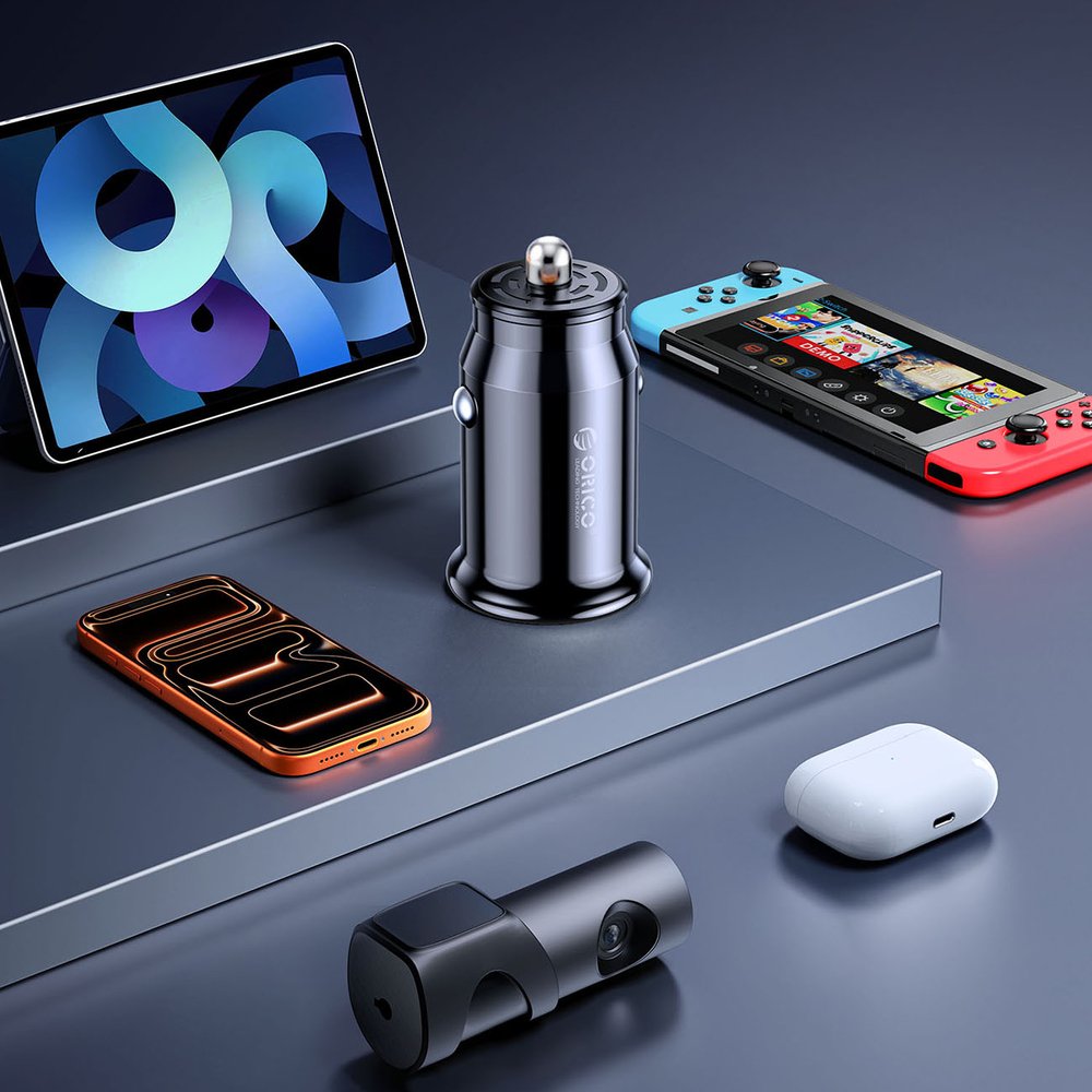 Orico PowerMini 30 W USB-C + USB-A automobilinis įkroviklis – juodas - Image 5