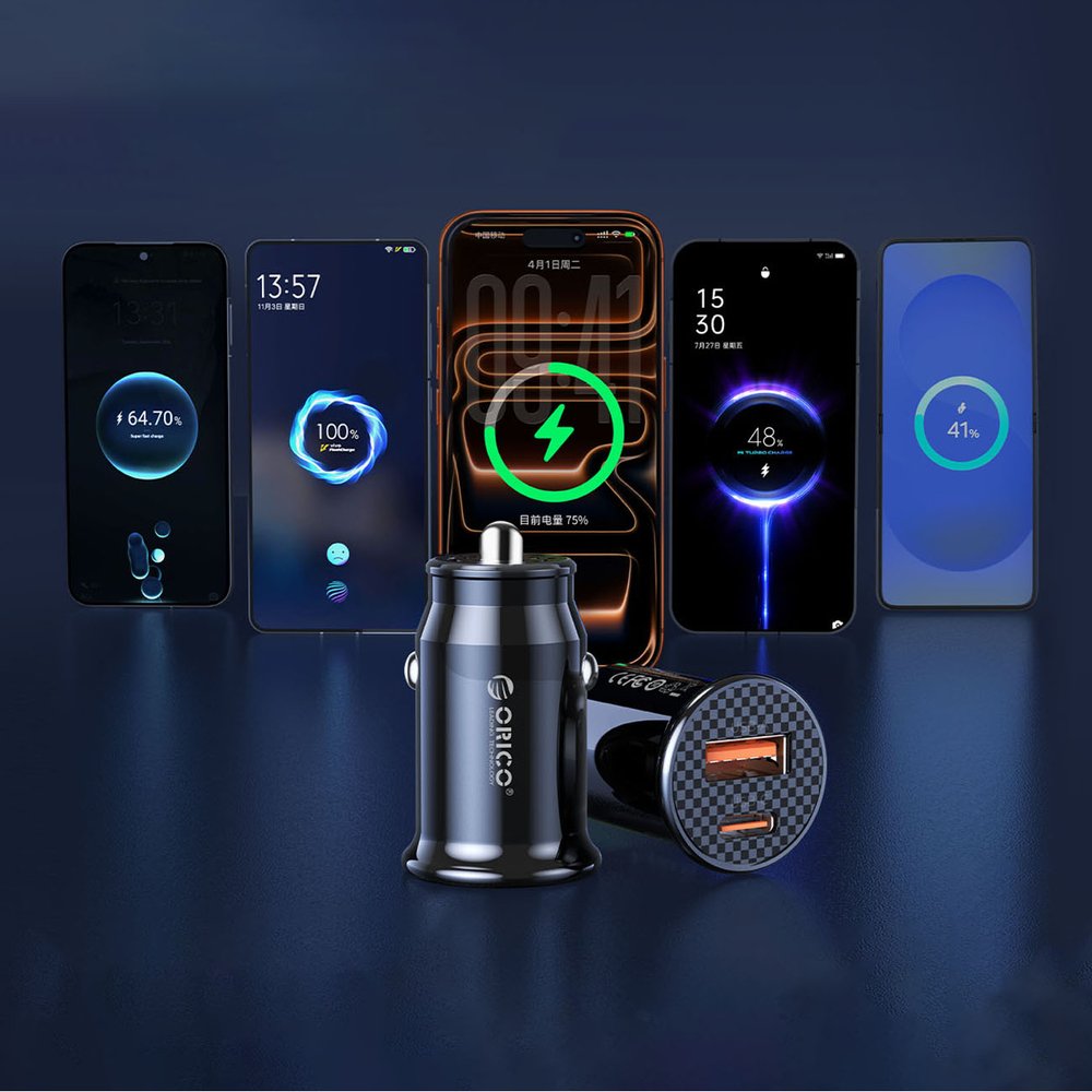 Orico PowerMini 30 W USB-C + USB-A automobilinis įkroviklis – juodas - Image 6