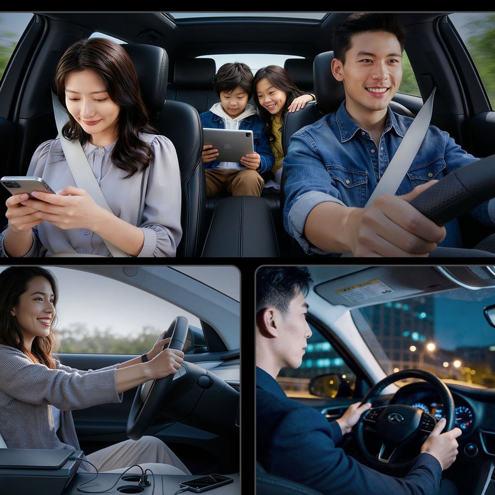 Orico MiniRing 30 W automobilinis įkroviklis su 2×USB-C – juodas - Image 11