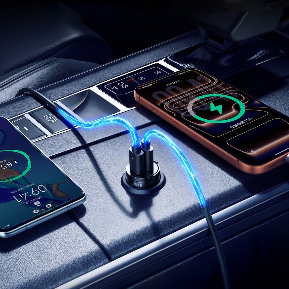 Orico MiniRing 30 W automobilinis įkroviklis su 2×USB-C – juodas - Image 4