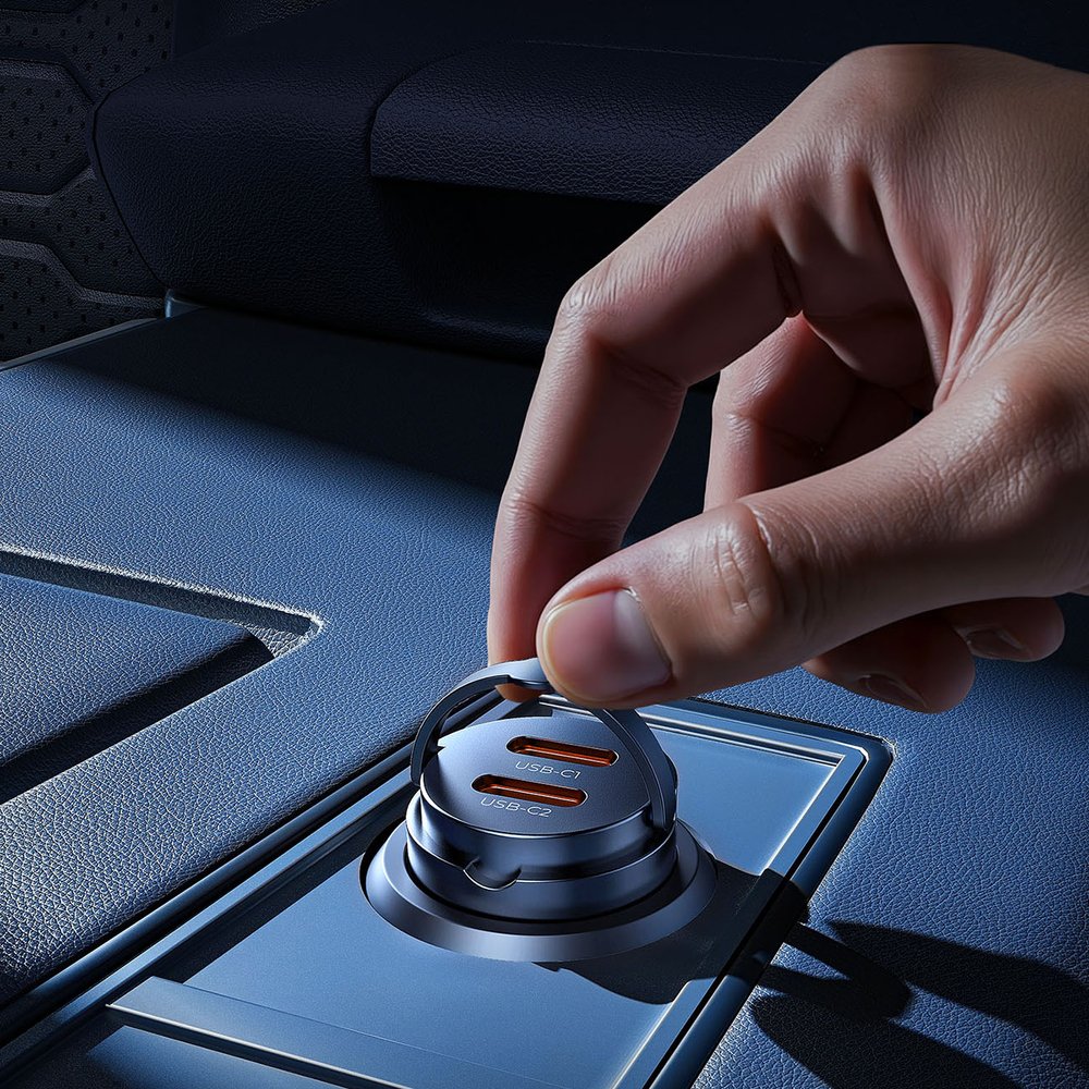 Orico MiniRing 30 W automobilinis įkroviklis su 2×USB-C – juodas - Image 8
