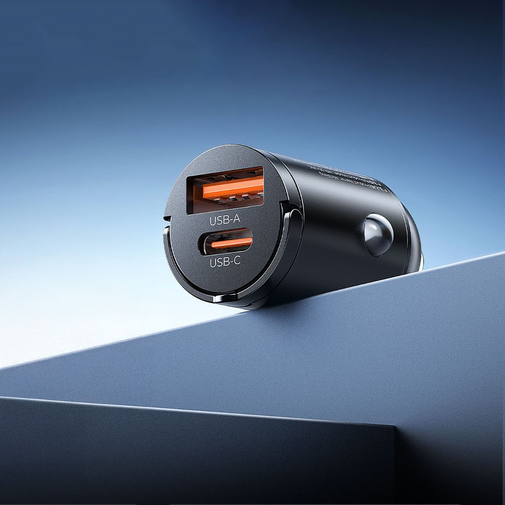 Orico MiniRing 30 W USB-A + USB-C automobilinis įkroviklis – juodas - Image 4