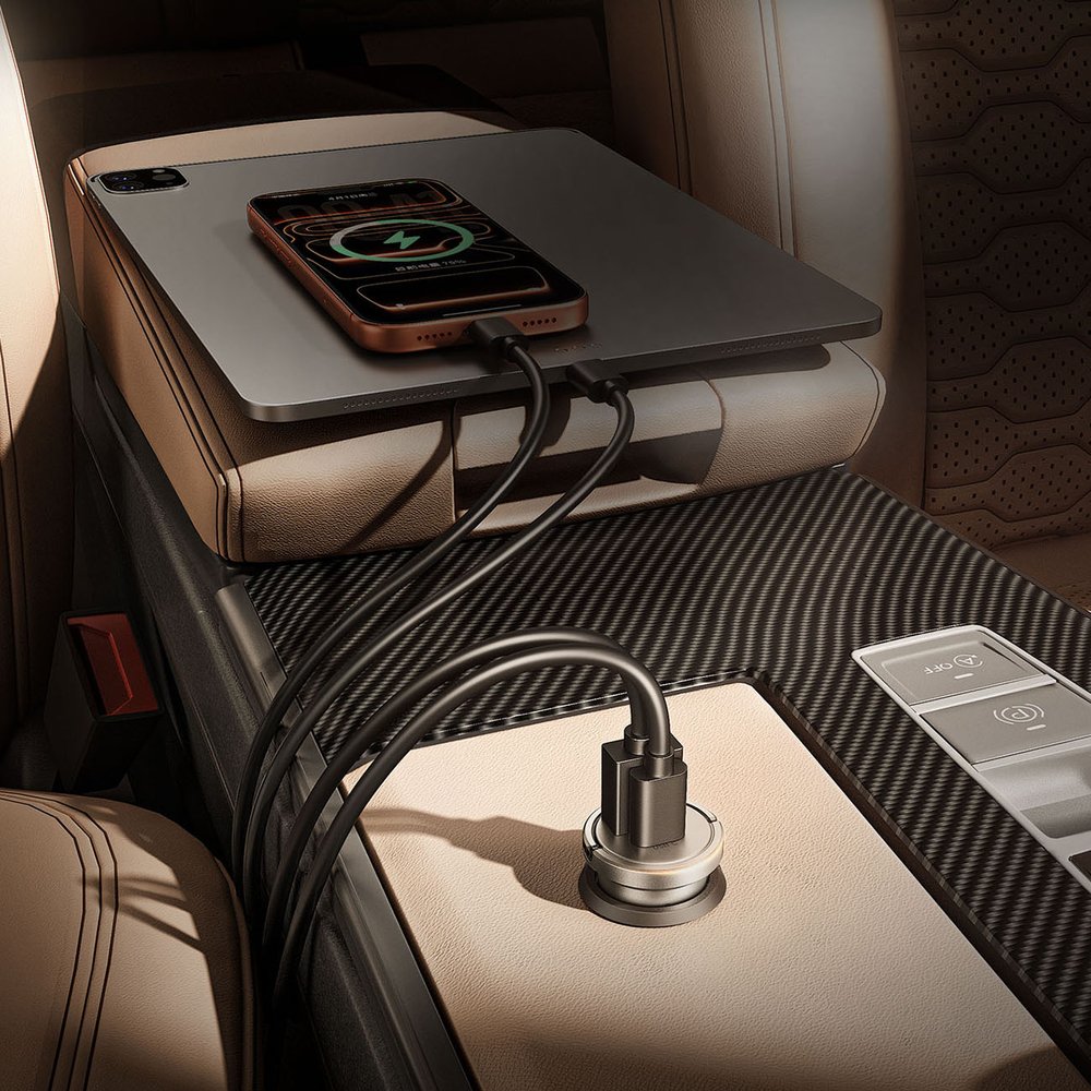 Orico MiniRing Pro 45 W USB-A + USB-C automobilinis įkroviklis – sidabrinis - Image 4