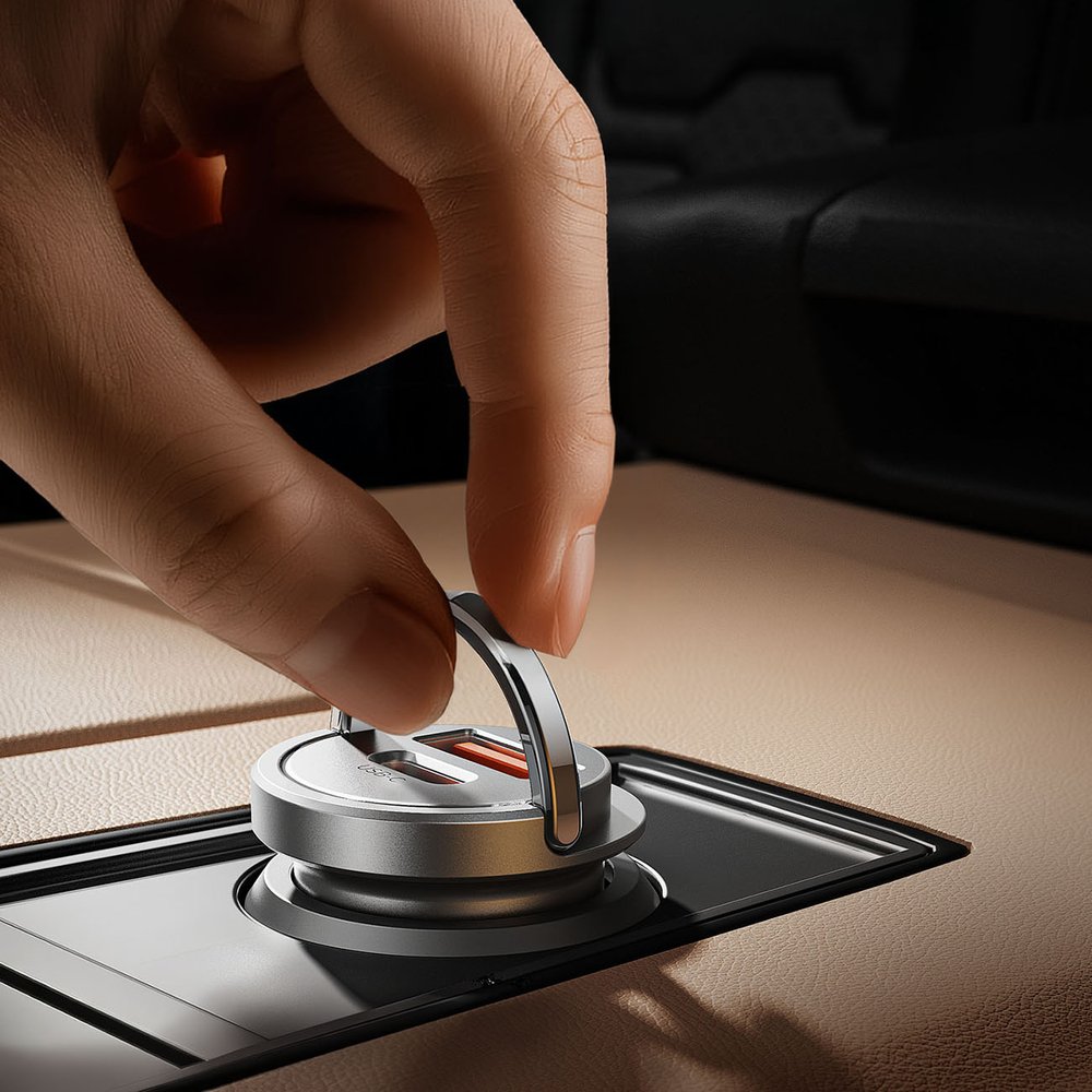 Orico MiniRing Pro 45 W USB-A + USB-C automobilinis įkroviklis – sidabrinis - Image 9