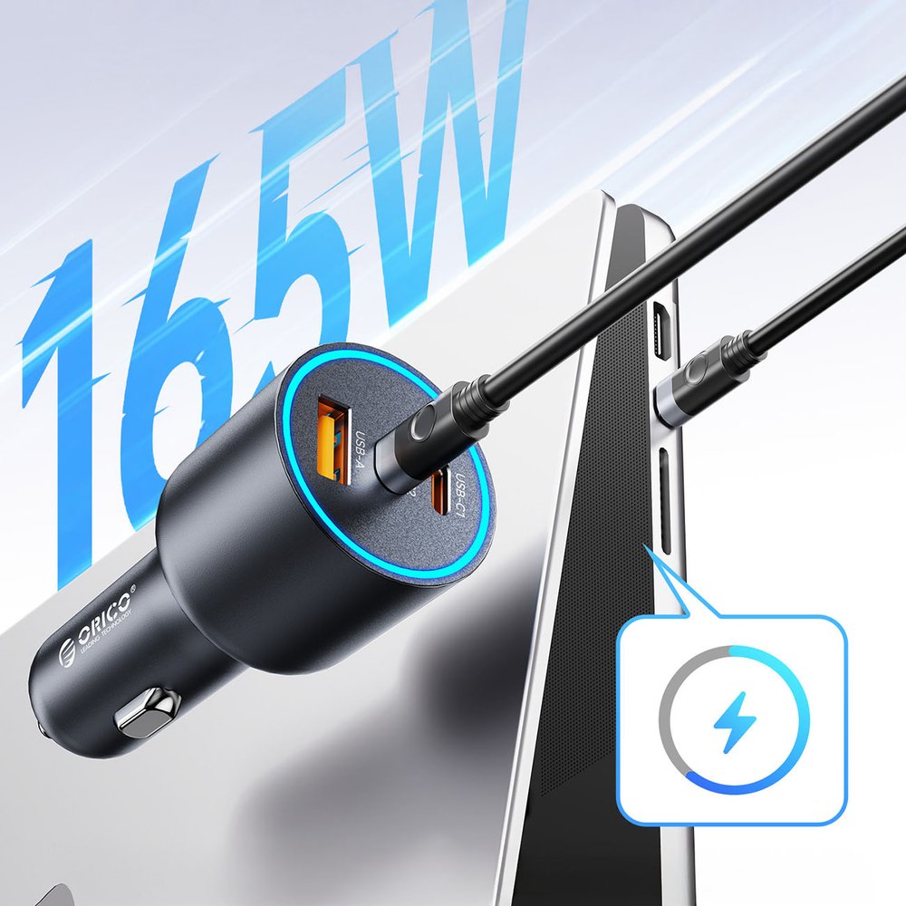Orico HyperDrive 165 W USB-A + 2×USB-C automobilinis įkroviklis – juodas - Image 5