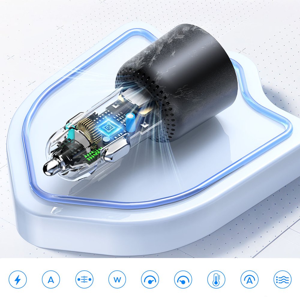 Orico HyperDrive 165 W USB-A + 2×USB-C automobilinis įkroviklis – juodas - Image 6