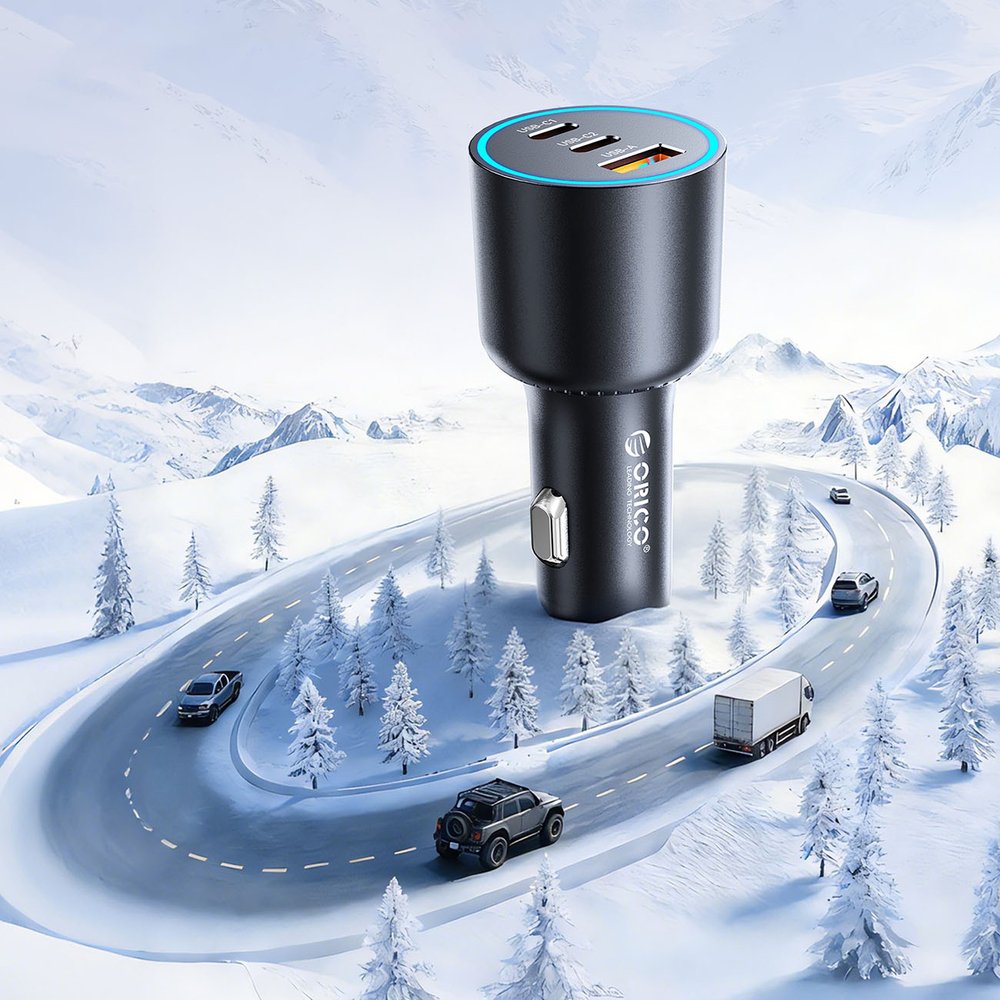Orico HyperDrive 165 W USB-A + 2×USB-C automobilinis įkroviklis – juodas - Image 9