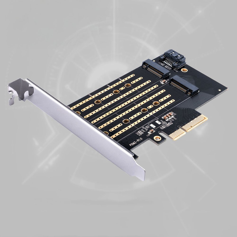 Orico PDM2 PCI-E 3.0 x4 išplėtimo plokštė M.2 NVMe ir SATA diskams – juoda - Image 6