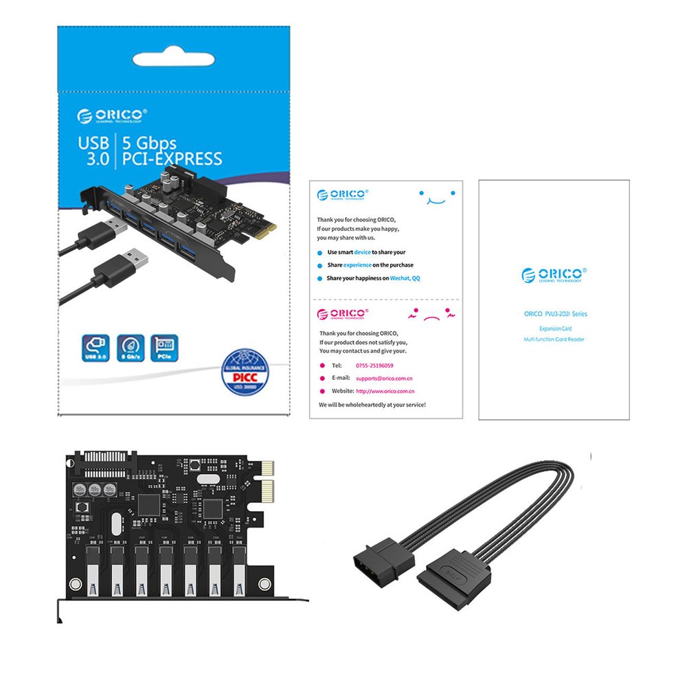 Orico PVU3 PCI-E išplėtimo plokštė su 7×USB 3.0 – juoda - Image 14