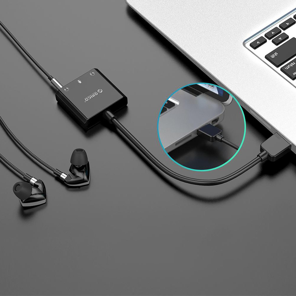 Orico SKT3 išorinė USB-A garso plokštė – juoda - Image 4