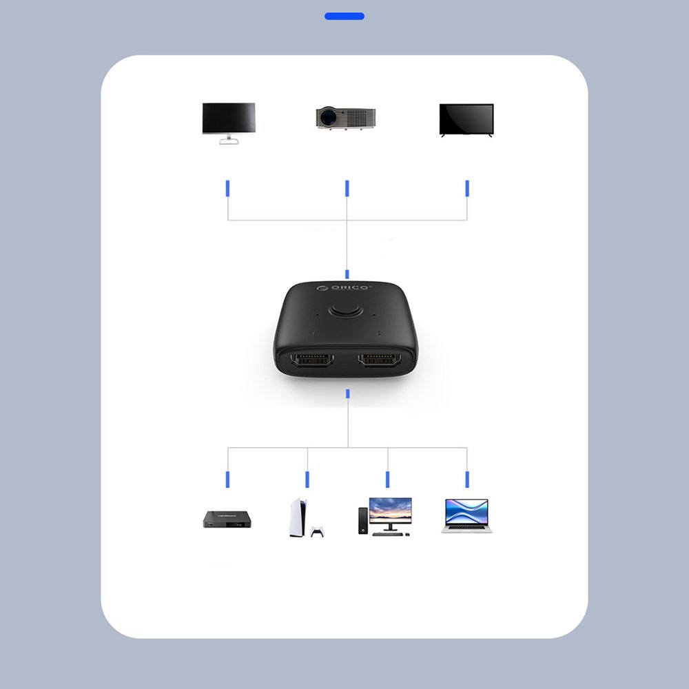 Orico AS2-A1 dvikryptis HDMI adapteris / skirstytuvas – juodas - Image 5