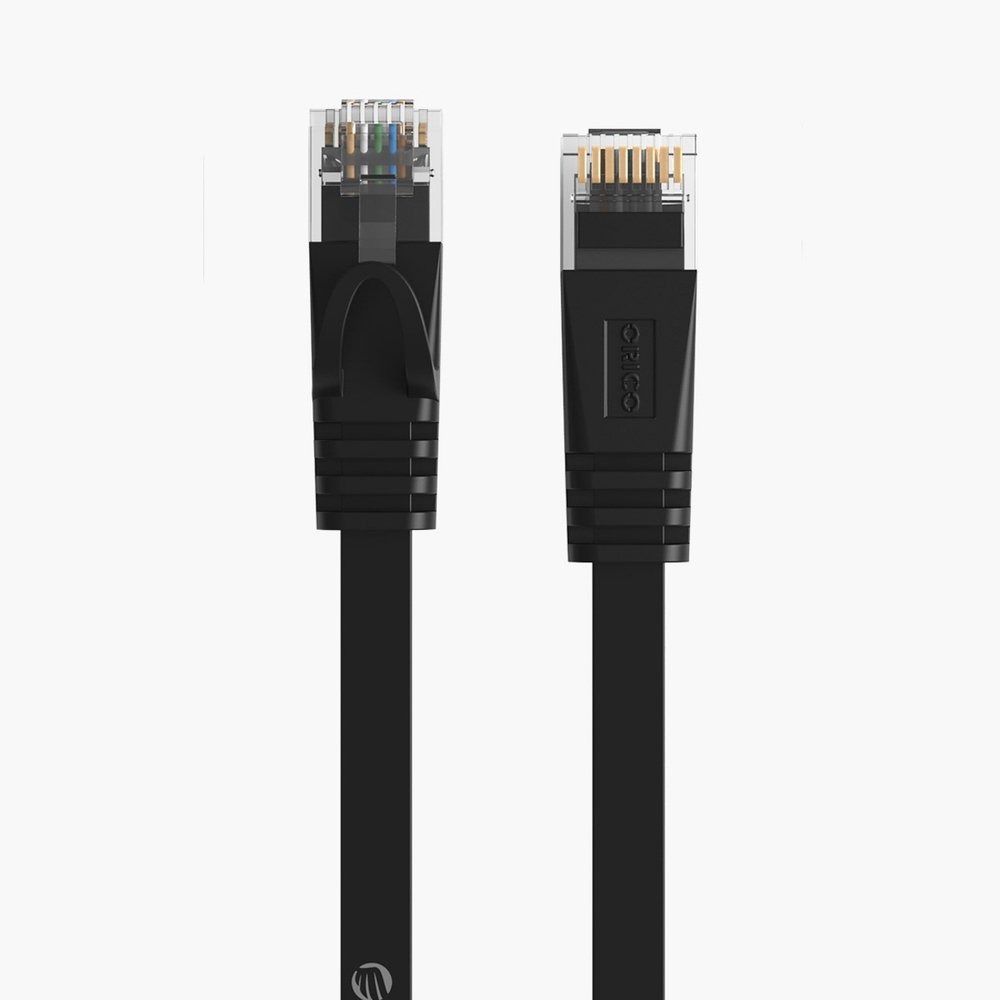 Orico PUG-C7B CAT7 plokščias RJ45 tinklo kabelis 10 Gbps, 8 m – juodas - Image 2
