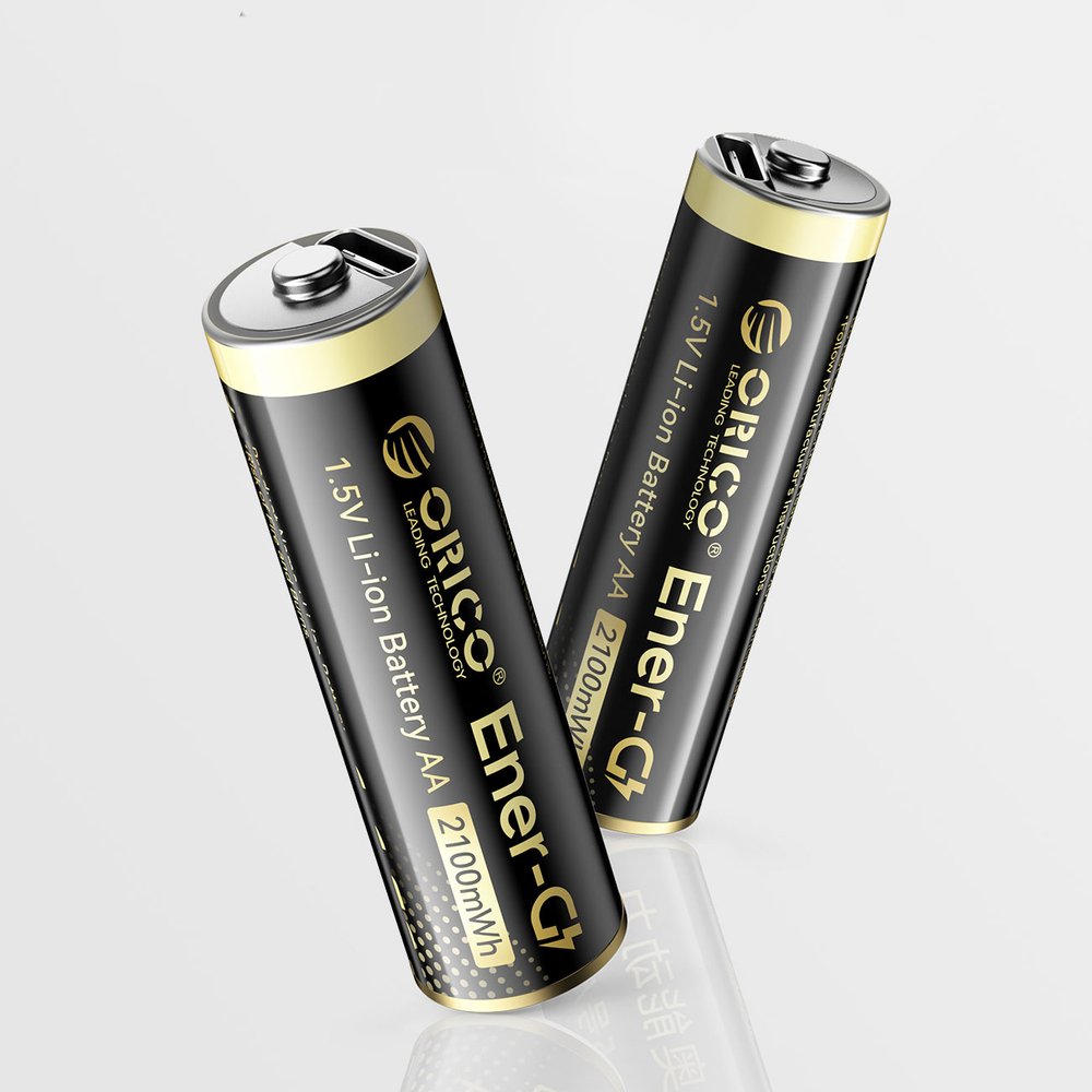 Orico Ener-G EG5C 1,5 V 2100 mWh AA ličio USB-C įkraunamos baterijos, 2 vnt. - Image 2