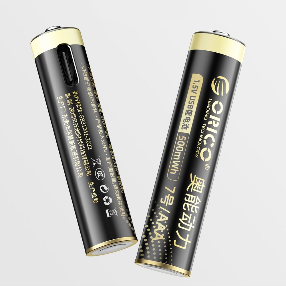 Orico Ener-G EG7C 1,5 V 500 mWh AAA ličio USB-C įkraunamos baterijos, 4 vnt. - Image 2
