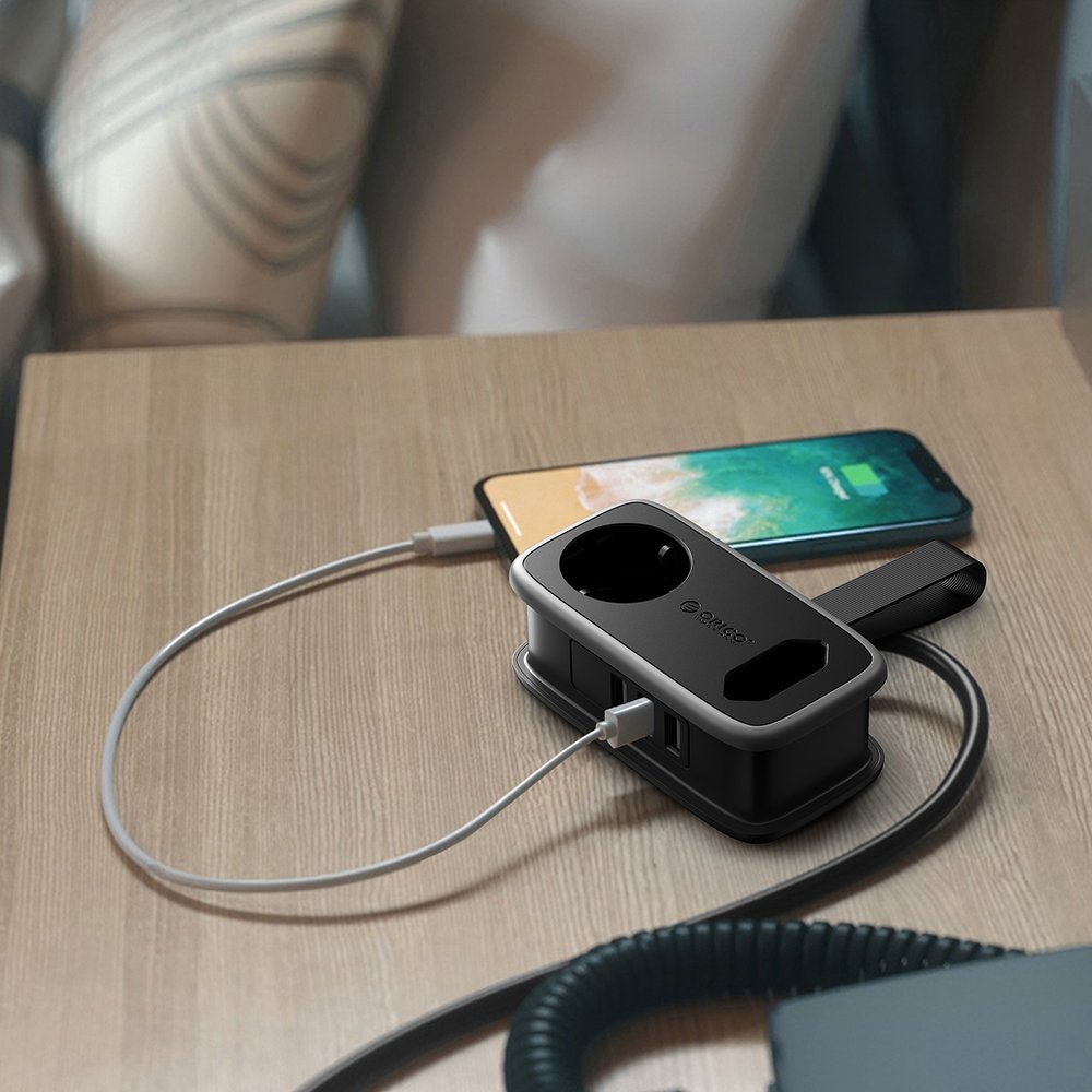 Orico APP 15,5 W 5 viename maitinimo ilgintuvas su 2×AC, 2×USB-A ir 1×USB-C – juodas - Image 13