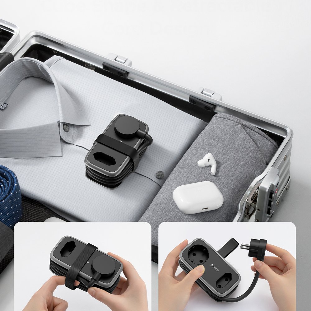 Orico APP 15,5 W 5 viename maitinimo ilgintuvas su 2×AC, 2×USB-A ir 1×USB-C – juodas - Image 5