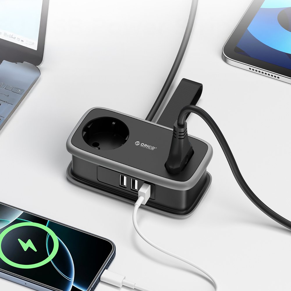 Orico APP 15,5 W 5 viename maitinimo ilgintuvas su 2×AC, 2×USB-A ir 1×USB-C – juodas - Image 7