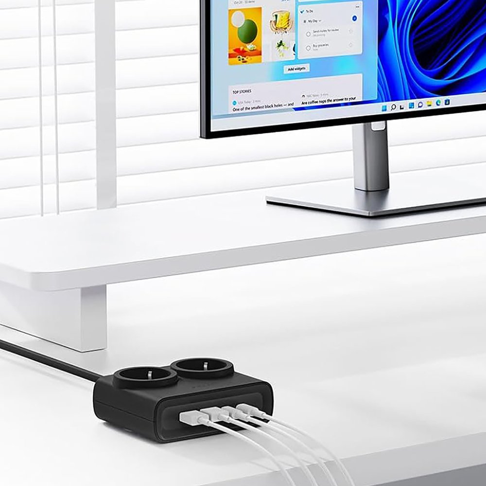 Orico PDC25 25 W 6 viename maitinimo ilgintuvas su 2×AC, 2×USB-A ir 2×USB-C – juodas - Image 4
