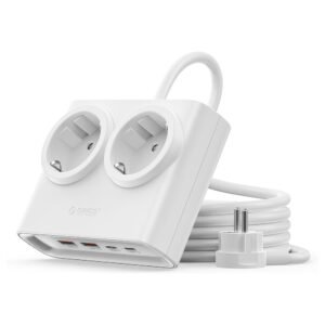 Orico PDC25 25W 6in1 Power Strip 2x AC + 2x USB-A + 2x USB-C - White