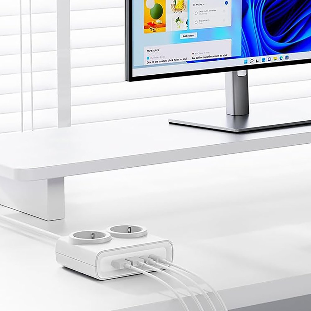 Orico PDC25 25 W 6 viename maitinimo ilgintuvas su 2×AC, 2×USB-A ir 2×USB-C – baltas - Image 3