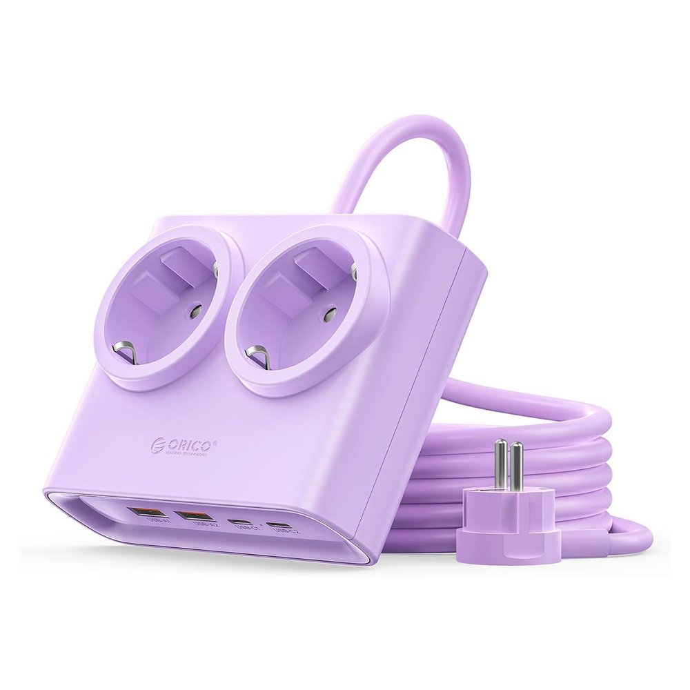 Orico PDC25 25W 6in1 Power Strip 2x AC + 2x USB-A + 2x USB-C - Purple