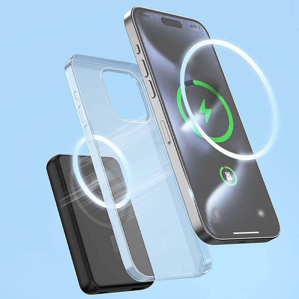 Dudao K14S magnetinė 5000 mAh 20 W išorinė baterija su USB-A ir USB-C – juoda - Image 5