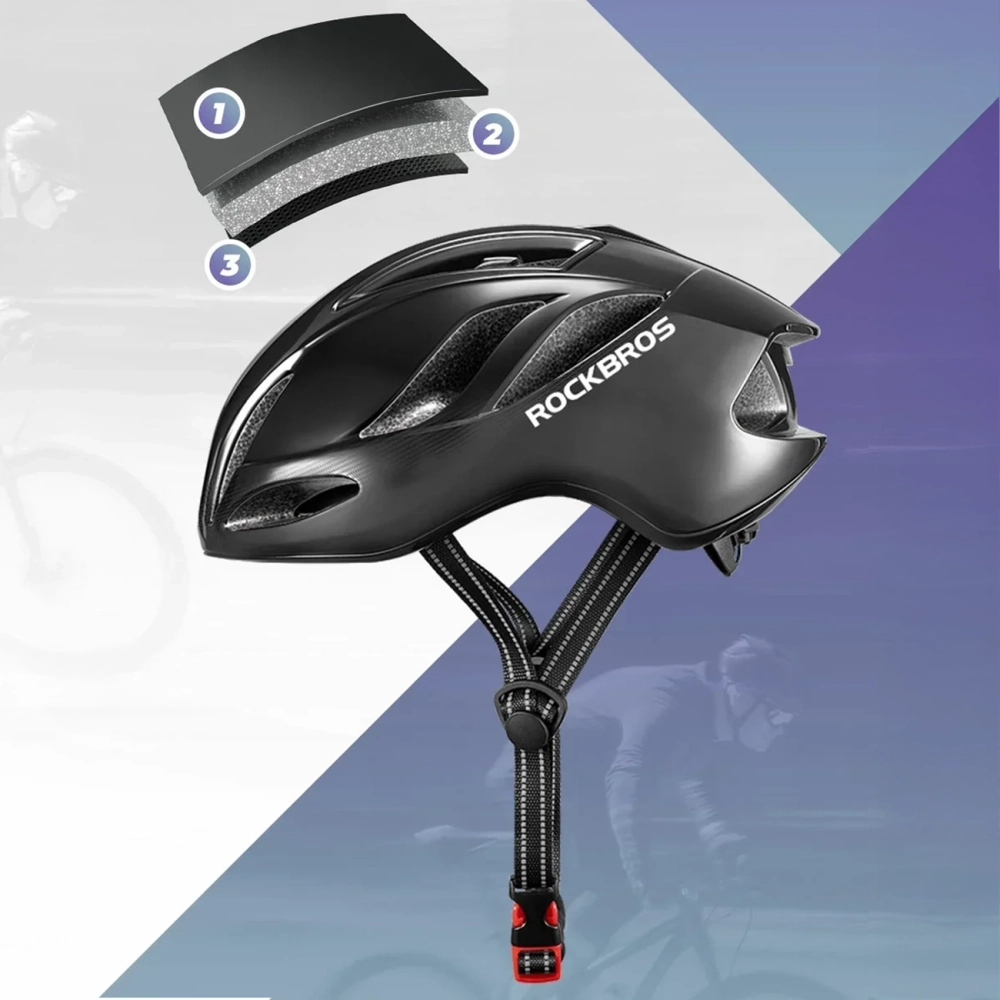 Rockbros TS-42 lengvas dviračio šalmas 58–62 cm – titano spalvos - Image 3
