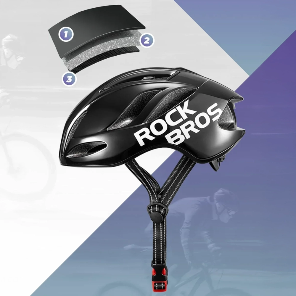 Rockbros TS-42 lengvas dviračio šalmas 58–62 cm – juodas - Image 3