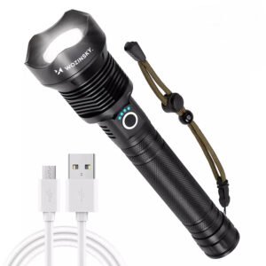 Wozinsky WLT-20W tactical flashlight 20 W 2000 lm CREE diodes IP65 with adjustable beam - black