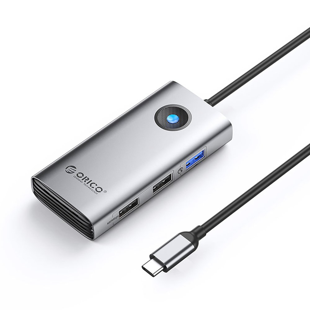 Orico PW11-5P USB-C Hub Docking Station 1x USB-A 3.0 + 2x USB-A 2.0 + 1x USB-C PD + 1x HDMI - Gray
