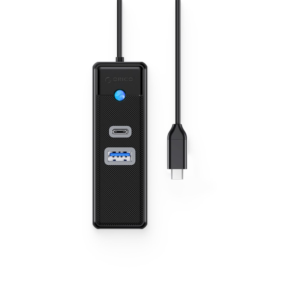 Orico PWCUR-C3 USB šakotuvas 3 prievadų (USB-A 3.0, USB-C 3.0, RJ45 Gigabit Ethernet), 1 m – juodas - Image 2