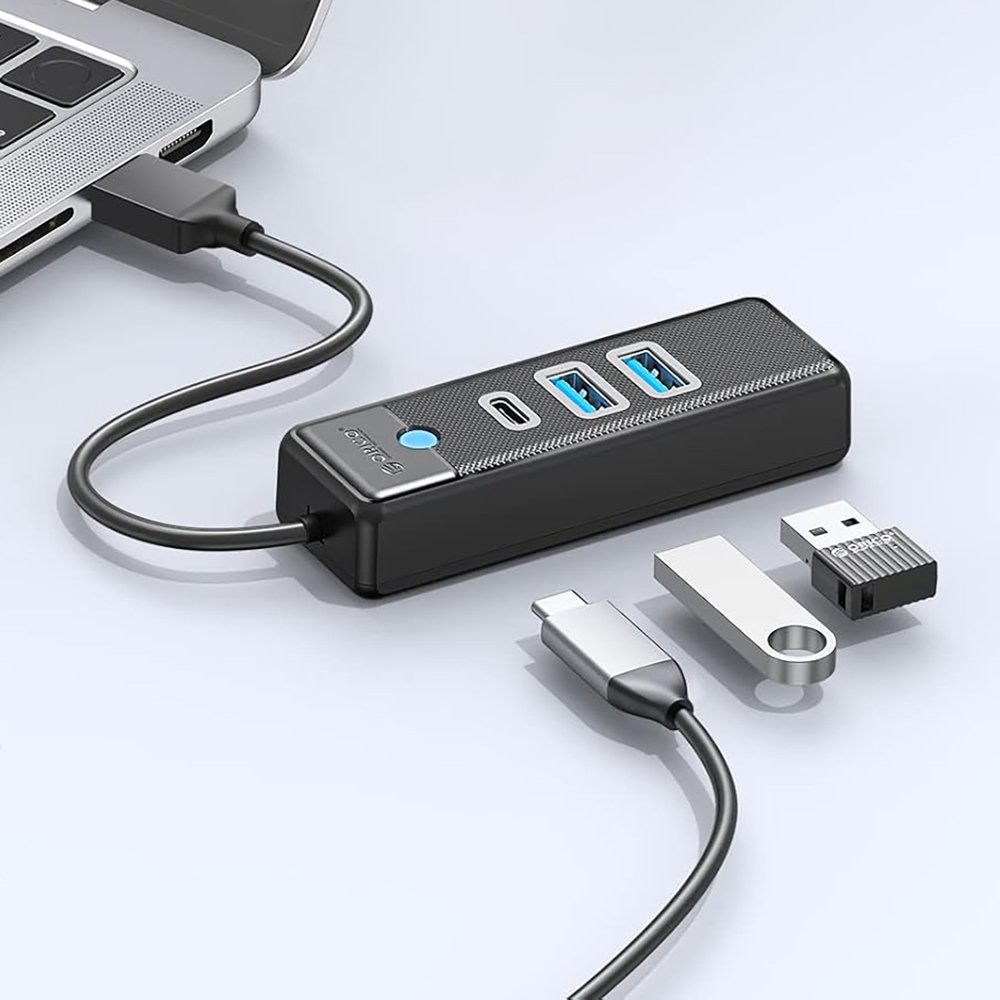 Orico PWC2U-U3 USB šakotuvas 3 prievadų (2×USB-A 3.0, 1×USB-C 3.0), 1 m – juodas - Image 2