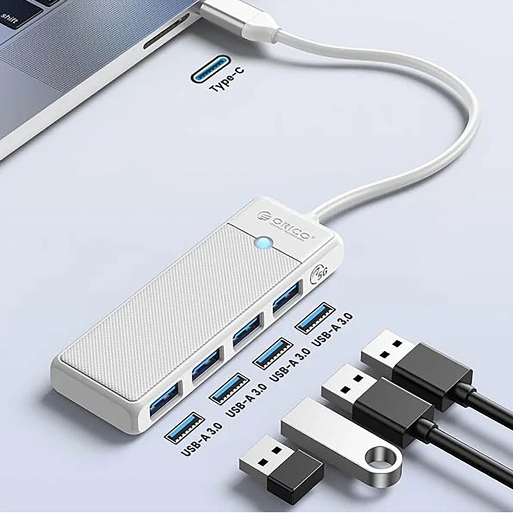 Orico PAPW4A-C3 USB šakotuvas 4×USB-A 3.0, 0,15 m – baltas - Image 2
