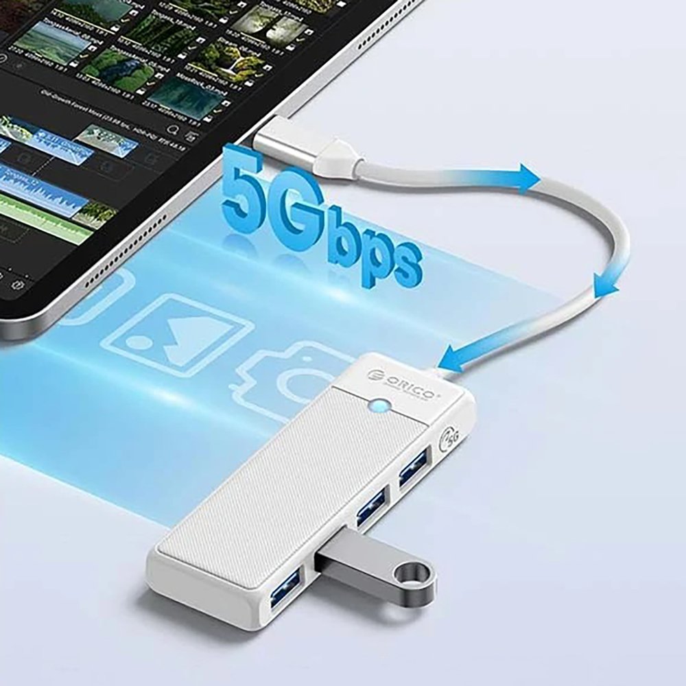 Orico PAPW4A-C3 USB šakotuvas 4×USB-A 3.0, 0,15 m – baltas - Image 3