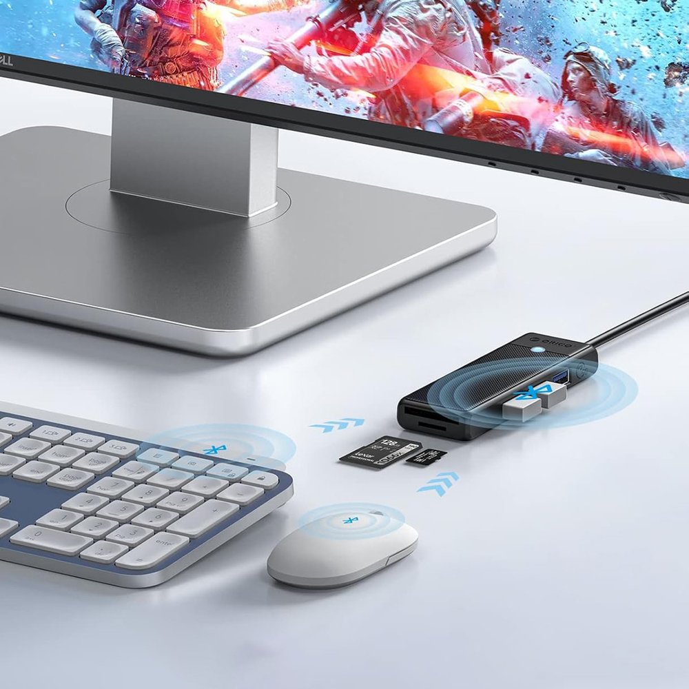 Orico PAPW3AT-U3 USB šakotuvas 4 prievadų (3×USB-A 3.0 su microSD/SD kortelių skaitytuvu), 1 m – juodas - Image 6