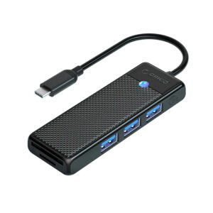 Orico PAPW3AT-U3 USB Hub 4-port 3x USB-A 3.0 with microSD/SD card reader 1.8 m - black