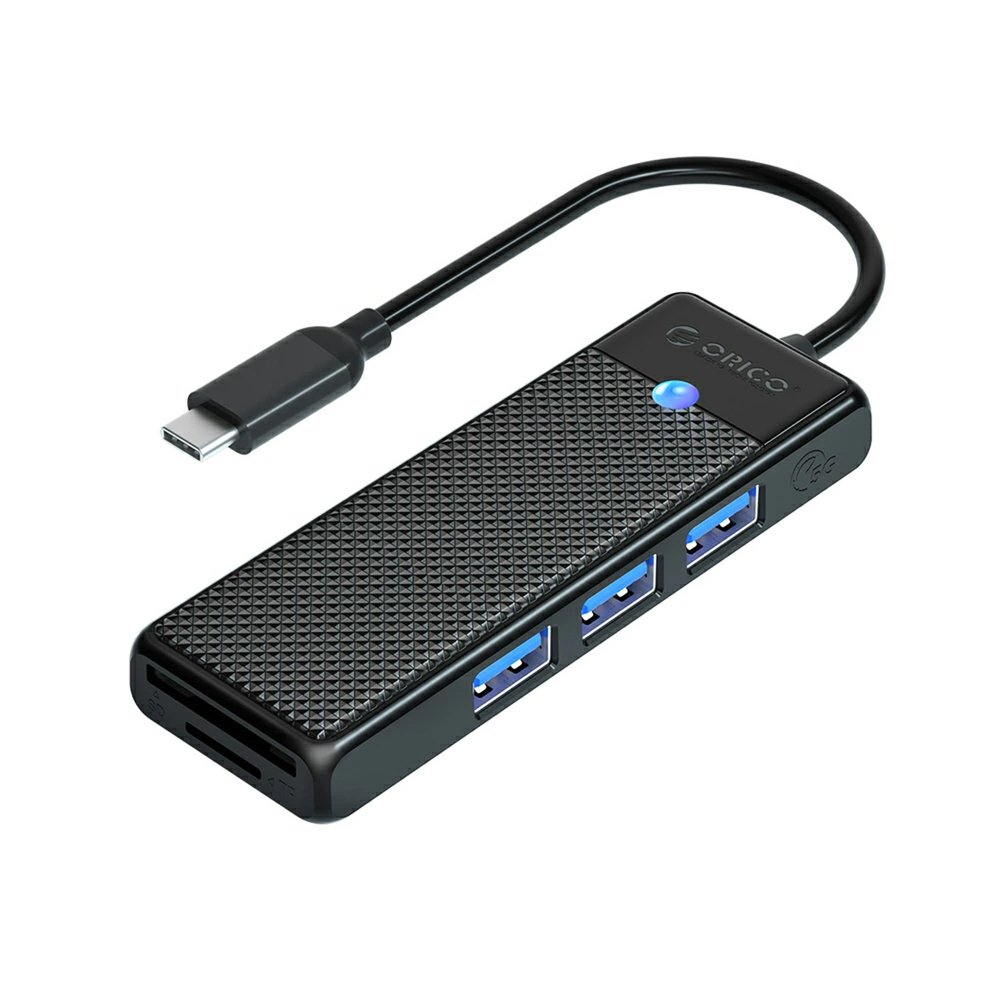 Orico PAPW3AT-U3 USB Hub 4-port 3x USB-A 3.0 with microSD/SD card reader 1.8 m - black