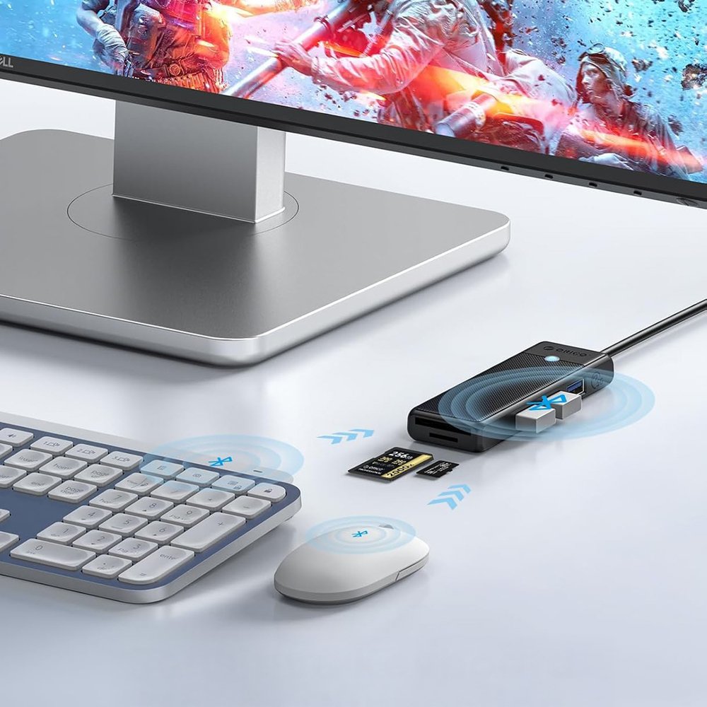 Orico PAPW3AT-U3 USB šakotuvas 4 prievadų (3×USB-A 3.0 su microSD/SD kortelių skaitytuvu), 1,8 m – juodas - Image 8