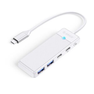 Orico PAPW2AC-C3 USB Hub 4-port 2x USB-A 3.0 1x USB-C 3.0 with USB-C PD 100W charging 0.15m - white