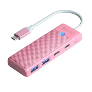 Orico PAPW2AC-C3-C3 USB Hub 4-port 2x USB-A 3.0 1x USB-C 3.0 with USB-C PD 100W charging 0.15m - pink