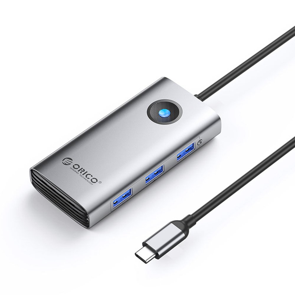Orico PW11 6in1 USB-C Docking Station 3x USB-A 3.0 1x USB-C 3.0 1x USB-C PD 100 W 1x HDMI 4K 30Hz - Gray