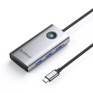 Orico PW11 6in1 USB-C Docking Station 3x USB-A 3.0 1x USB-C PD 100W 1x HDMI 4K 30Hz 1x RJ45 2.5G Ethernet - Gray