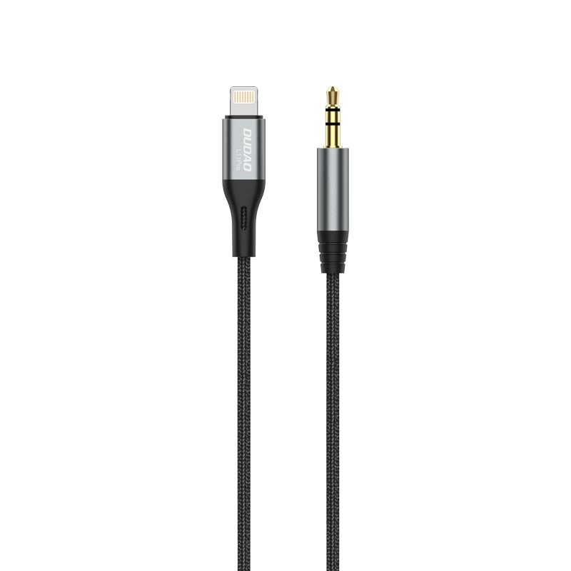 Dudao Lightning į 3,5 mm mini jack garso kabelis 1 m – pilkas - Image 2