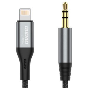 Dudao Lightning to mini jack 3.5mm audio cable 1m gray (L11PRO)