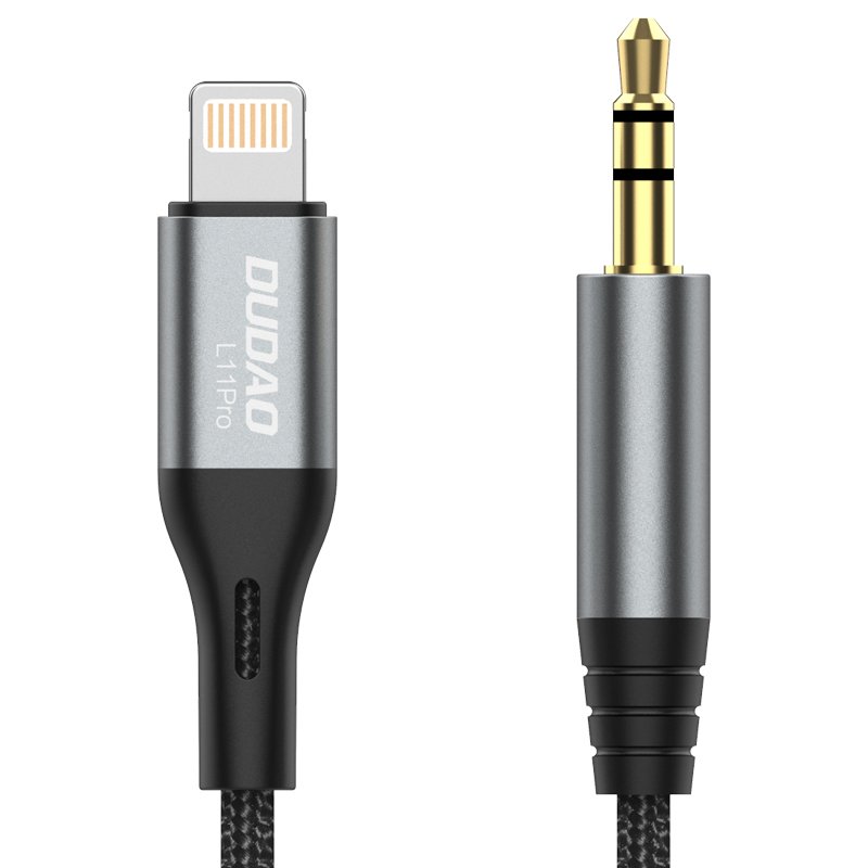 Dudao Lightning to mini jack 3.5mm audio cable 1m gray (L11PRO)