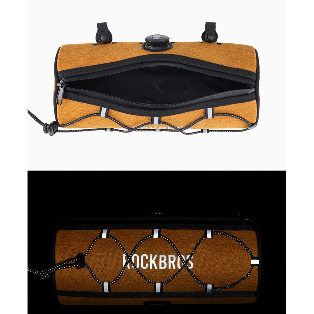 Rockbros TL002 ROAD TO SKY vandeniui atsparus vairo dviračio krepšys 1,5 l – oranžinis - Image 11